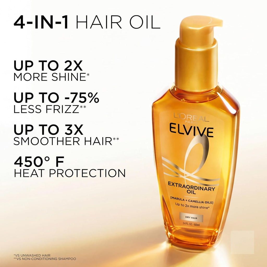L'Oreal Paris Elvive Extraordinary Oil, Multi-Use Hair Oil, 3.4 Fl Oz