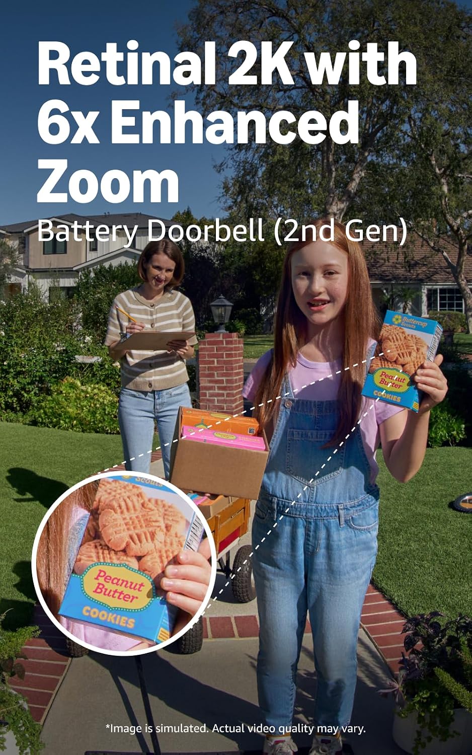 Ring Battery Doorbell 2K (newest model) Retinal 2K with wide-angle video, up to 6x Enhanced Zoom, Two-Way Talk, and Built-In Battery, Matte Mocha