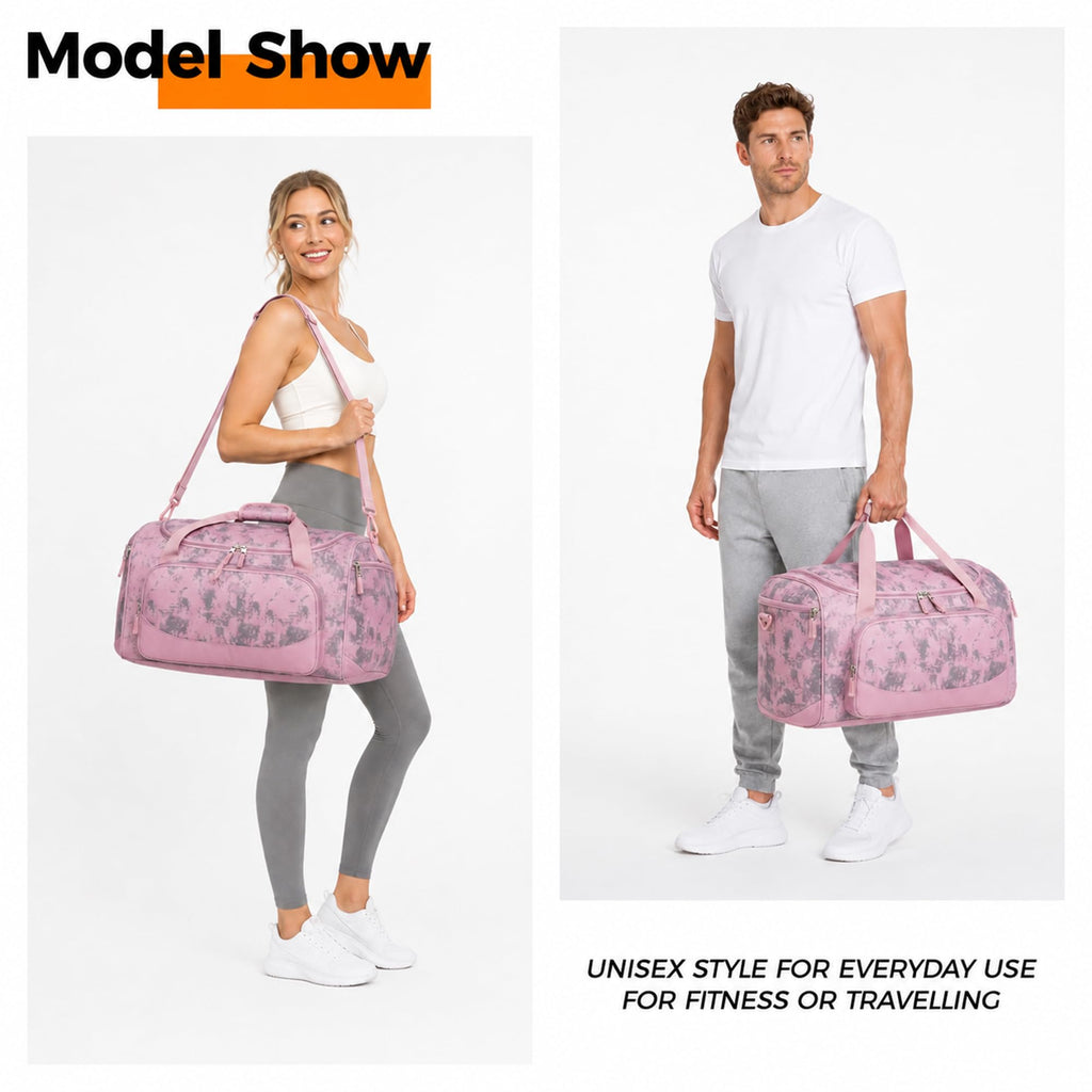 Gym Bag for Men & Women - 50L Large Duffle Bag for Travel, Black