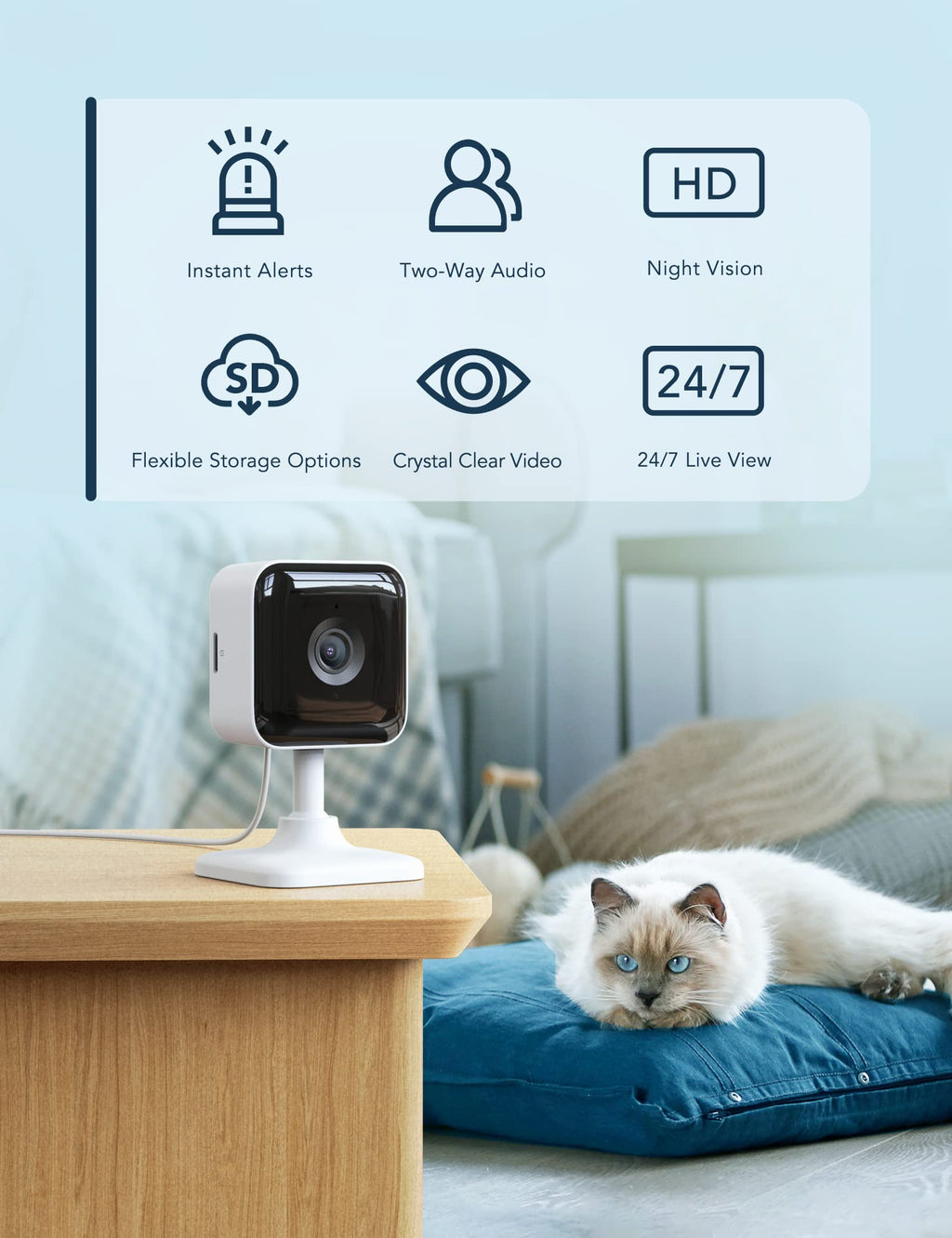 GNCC 2K Indoor Security Camera, Baby Monitor, Dog Camera, Wired, 4 Packs