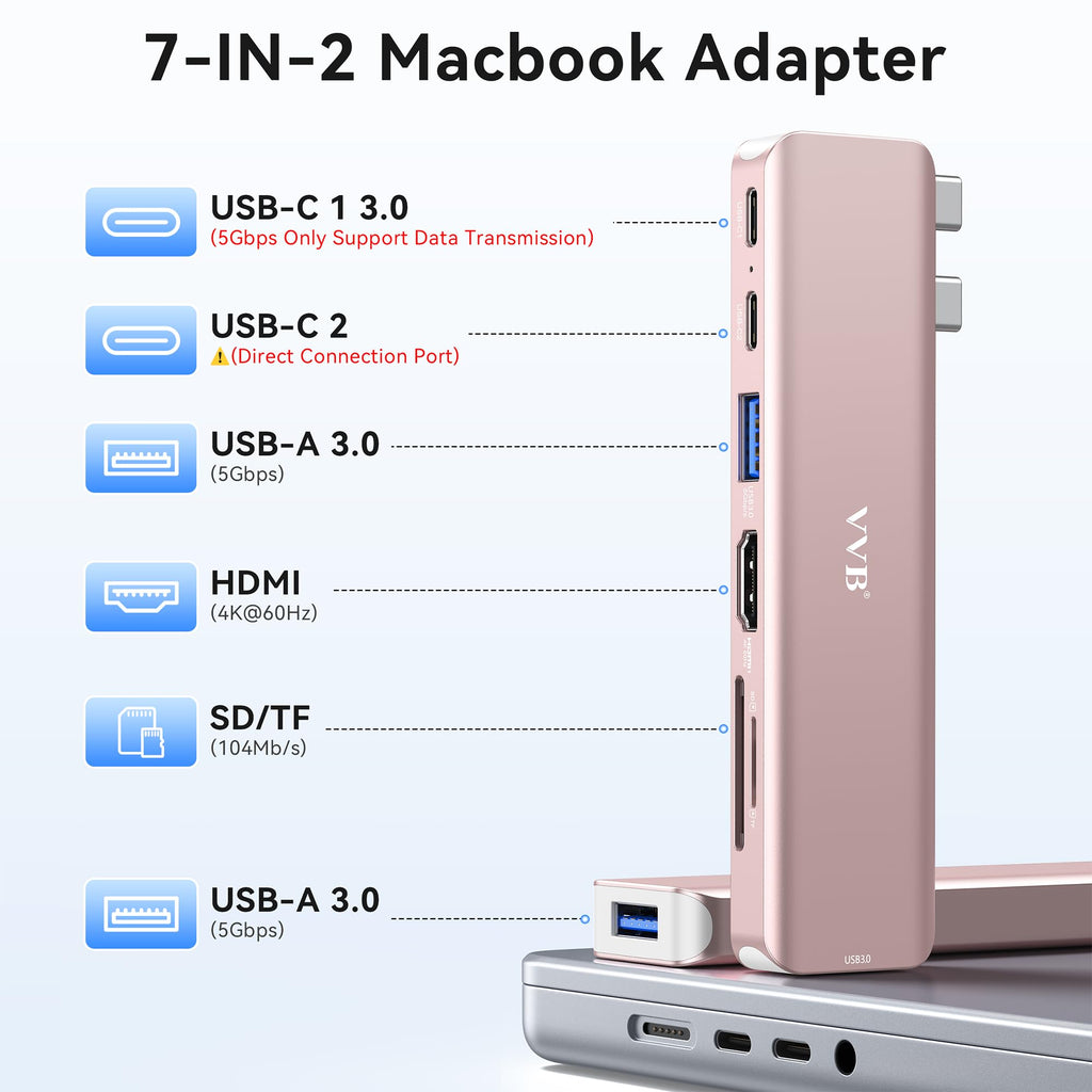USB C Laptop Docking Station Dual Monitor HDMI USB C Hub Multiport Adapter