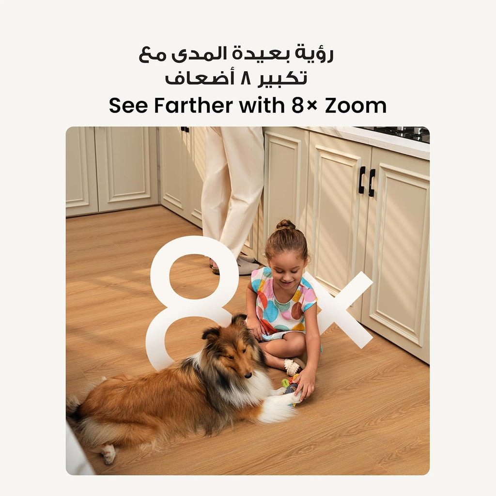 eufy Security Indoor Cam S350، كاميرا أمان بدقة عالية 4K UHD، تكبير 8 أضعاف، تغطية °360 PTZ، ذكاء اصطناعي/ استشعار الحيوانات، مثالي لمراقبة الأطفال//المنزل، شبكة Wi-Fi-6 ثنائية النطاق، توصيل سهل.