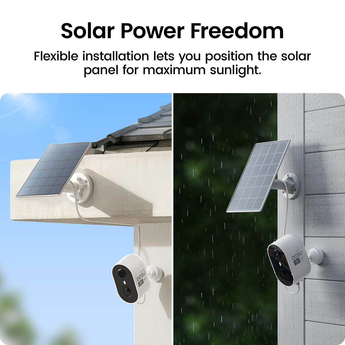 aosu 2K Solar Security Cameras Wireless Outdoor System, 6-Cam-Kit