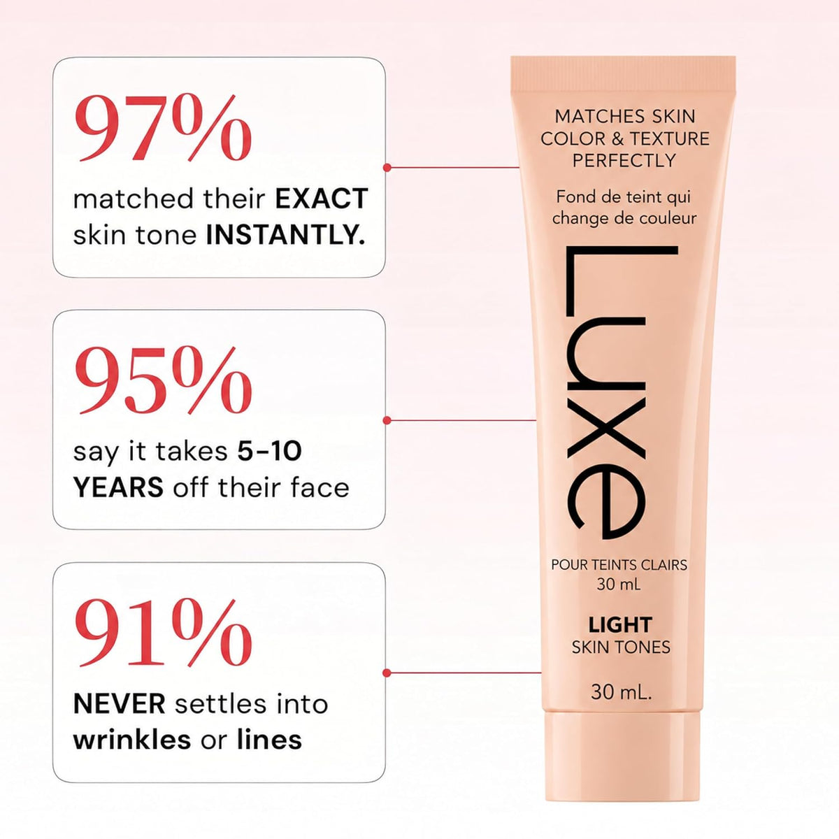 Luxe Color Changing Foundation for Mature Skin - Light