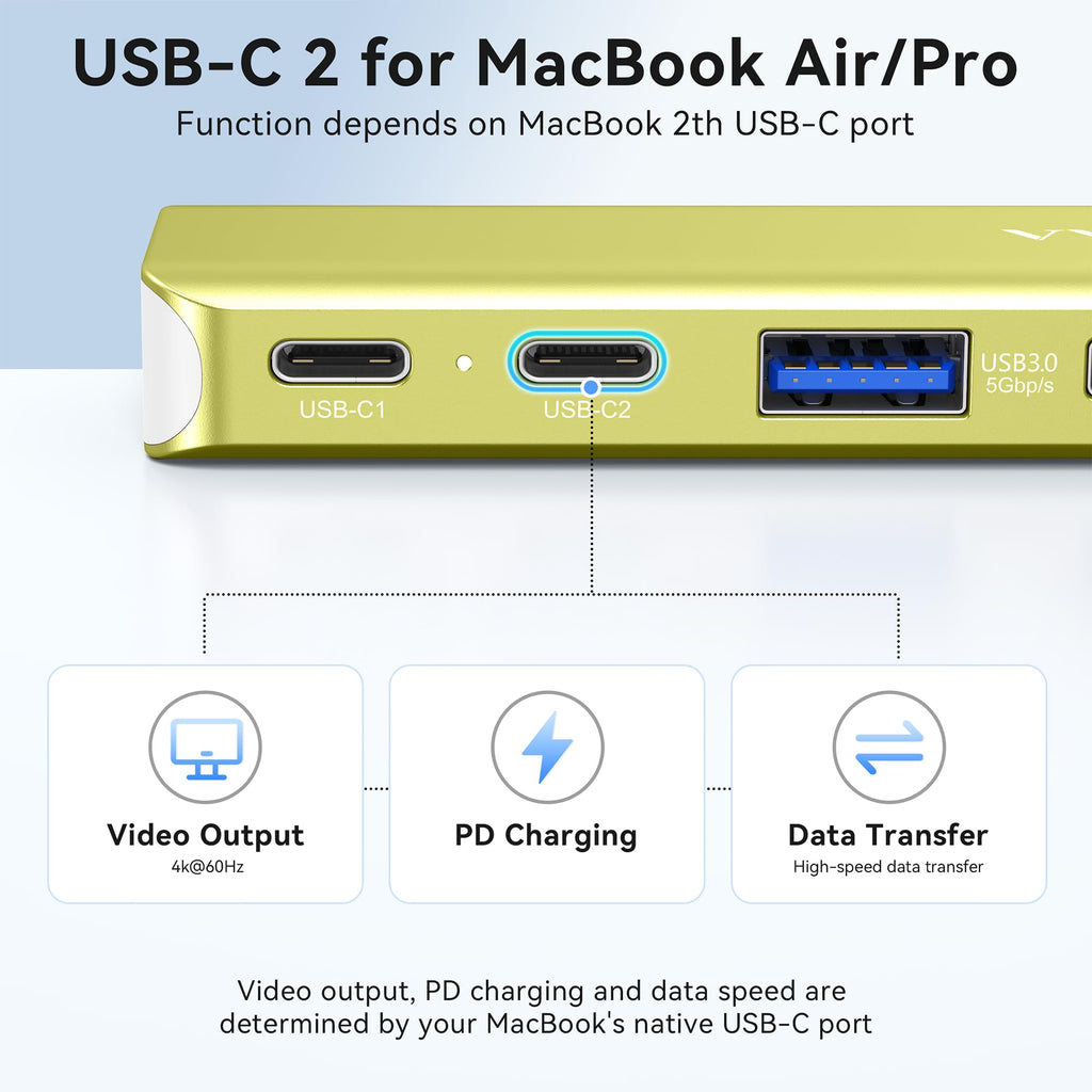 USB C Laptop Docking Station Dual Monitor HDMI USB C Hub Multiport Adapter
