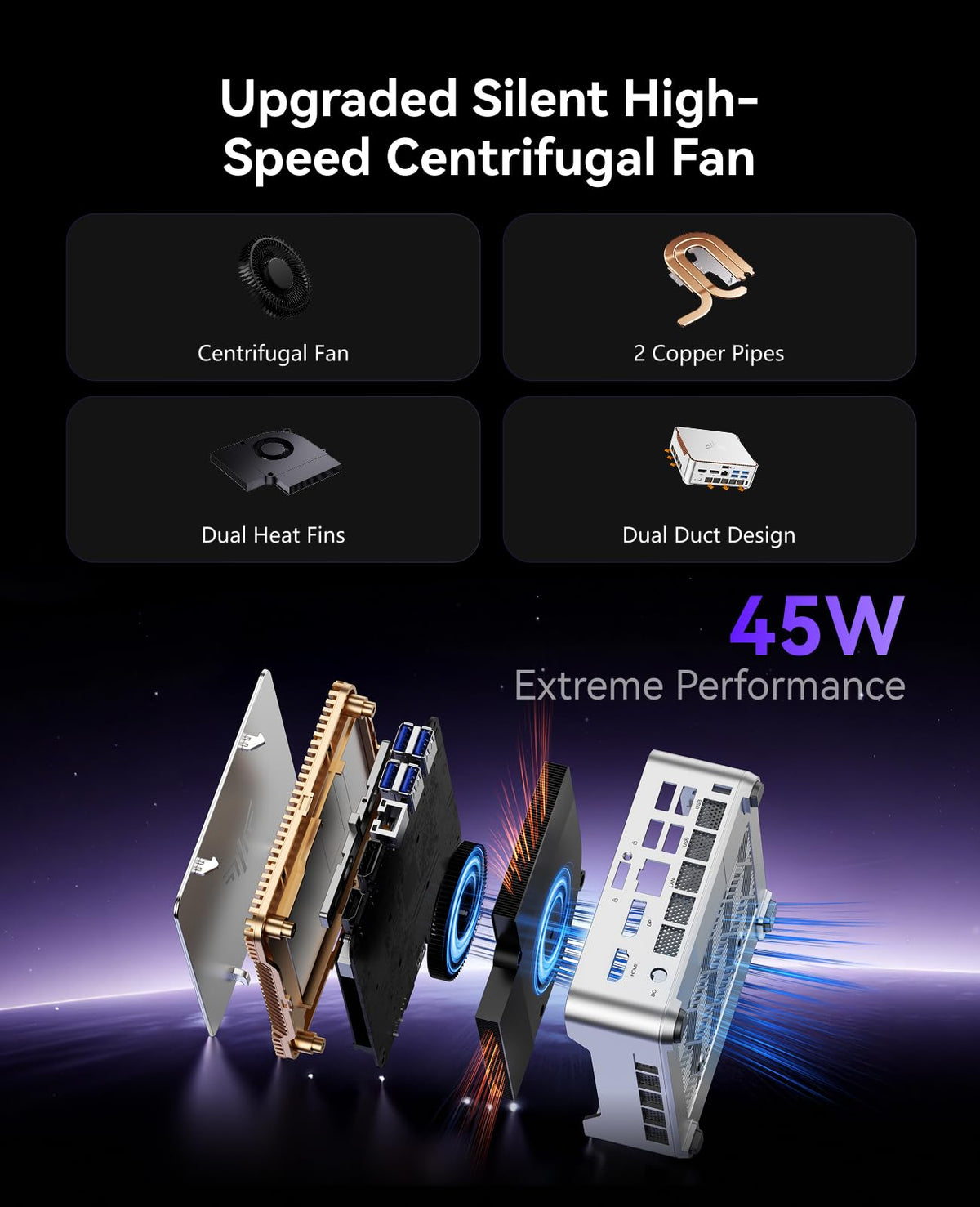 KAMRUI Pinova P2 Mini PC 16GB RAM 512GB SSD, AMD Ryzen 4300U(Beats 5400U/3500U/N95,Up to 3.7GHz,4C/8T) Mini Computers,Triple 4K Display/HDMI+DP+Type-C/WiFi/BT for Home/Business Mini Desktop Computers