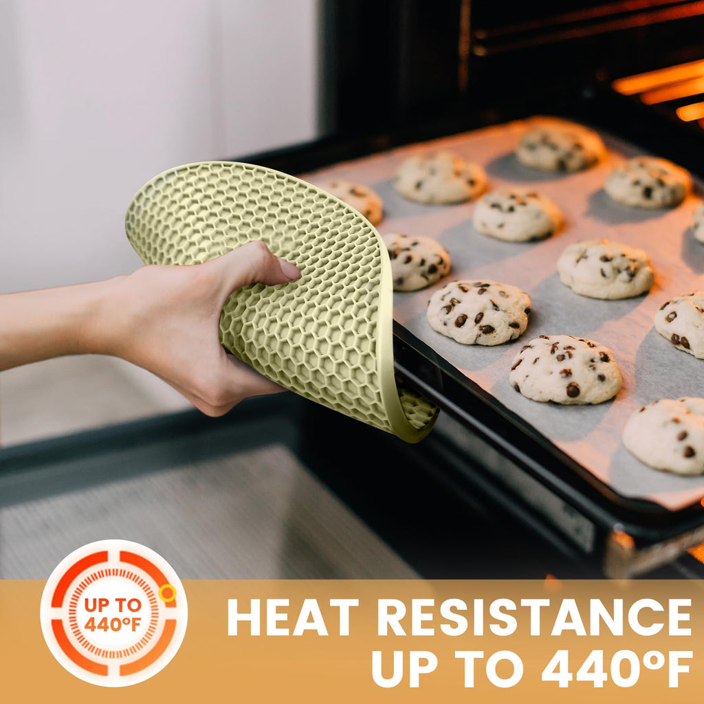 Silicone Trivet Mats 4 Heat Resistant Pot Holders Multipurpose Non-Slip Hot Pads for Kitchen Potholders, Drying mat, Jar Opener, Spoon Holder, Coaster(Dark Grey)