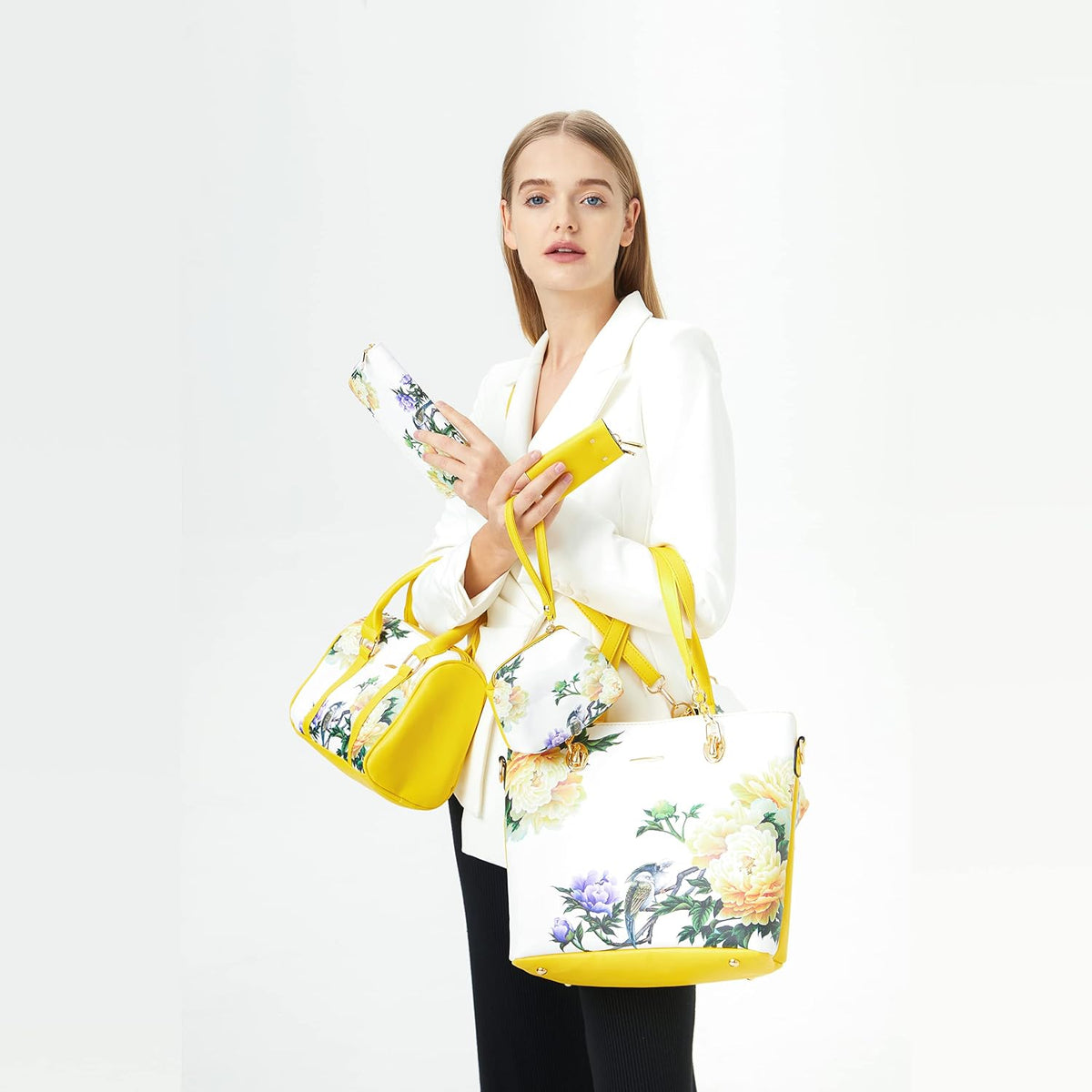 2E-youth Damen Geldbrsen und Handtaschen Set Tragetasche, Umhngetasche