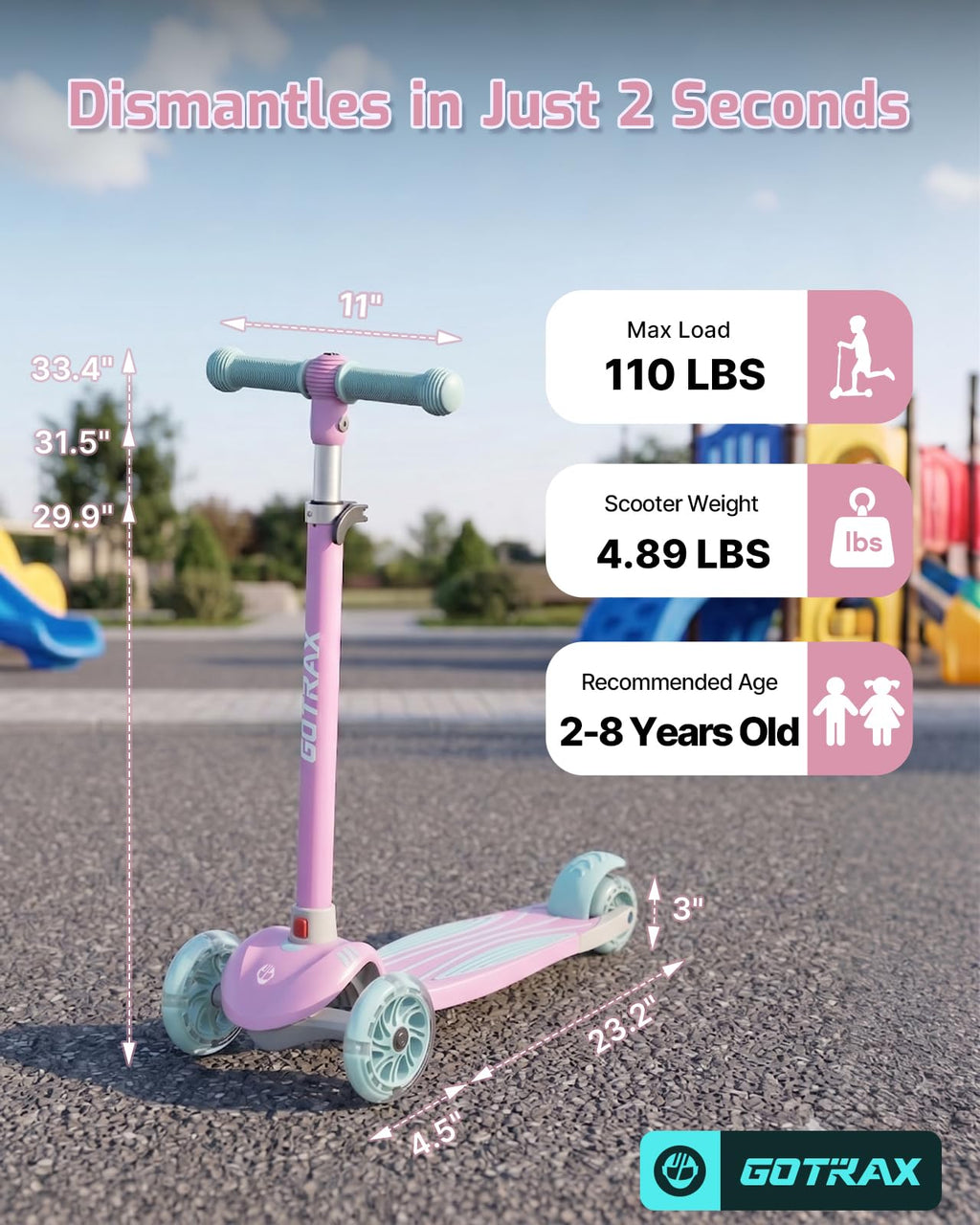 Gotrax KS1 Kids Kick Scooter, 3 Wheels for Boys & Girls 2-8, Gifts