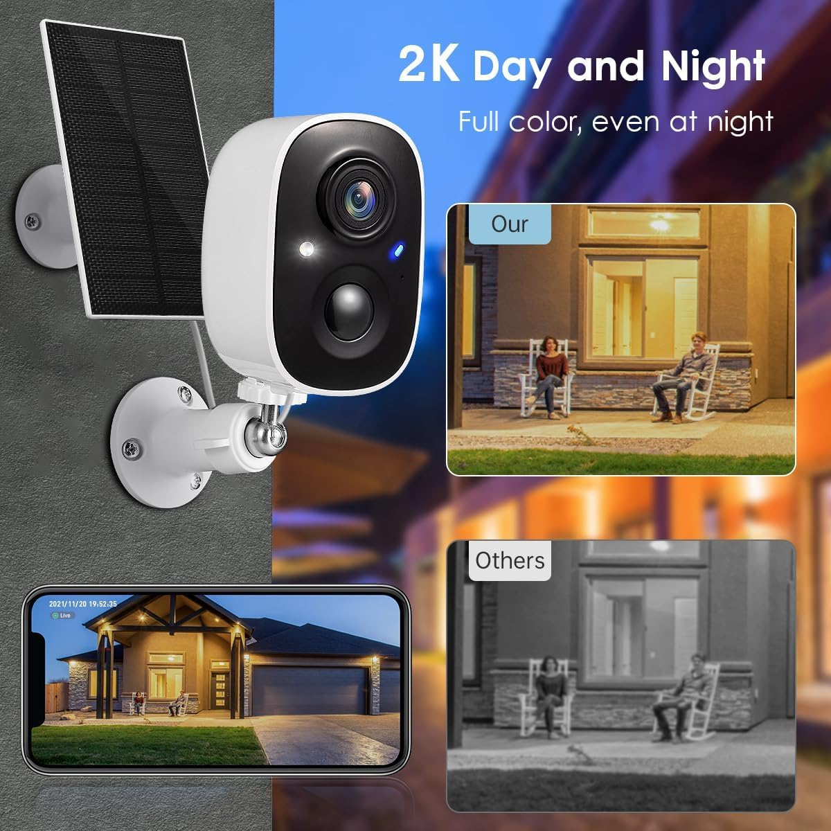 GMK 4 Pack Cameras System, Security Cameras Wireless Outdoor, 2K Video