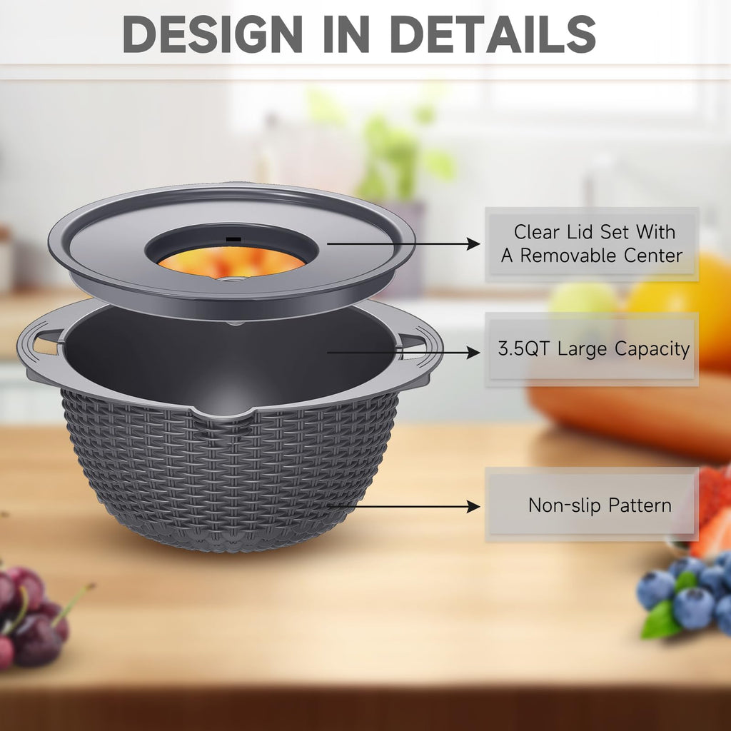 Over the Sink Colander - Strainers and Colanders - Sink Strainer Basket - Expandable Fine Mesh Strainer with Rubber Grip for Veggie, Fruits, Pasta, Home Kitchen Essentials (9.5W x 13.4-21.3L x 3.3H)