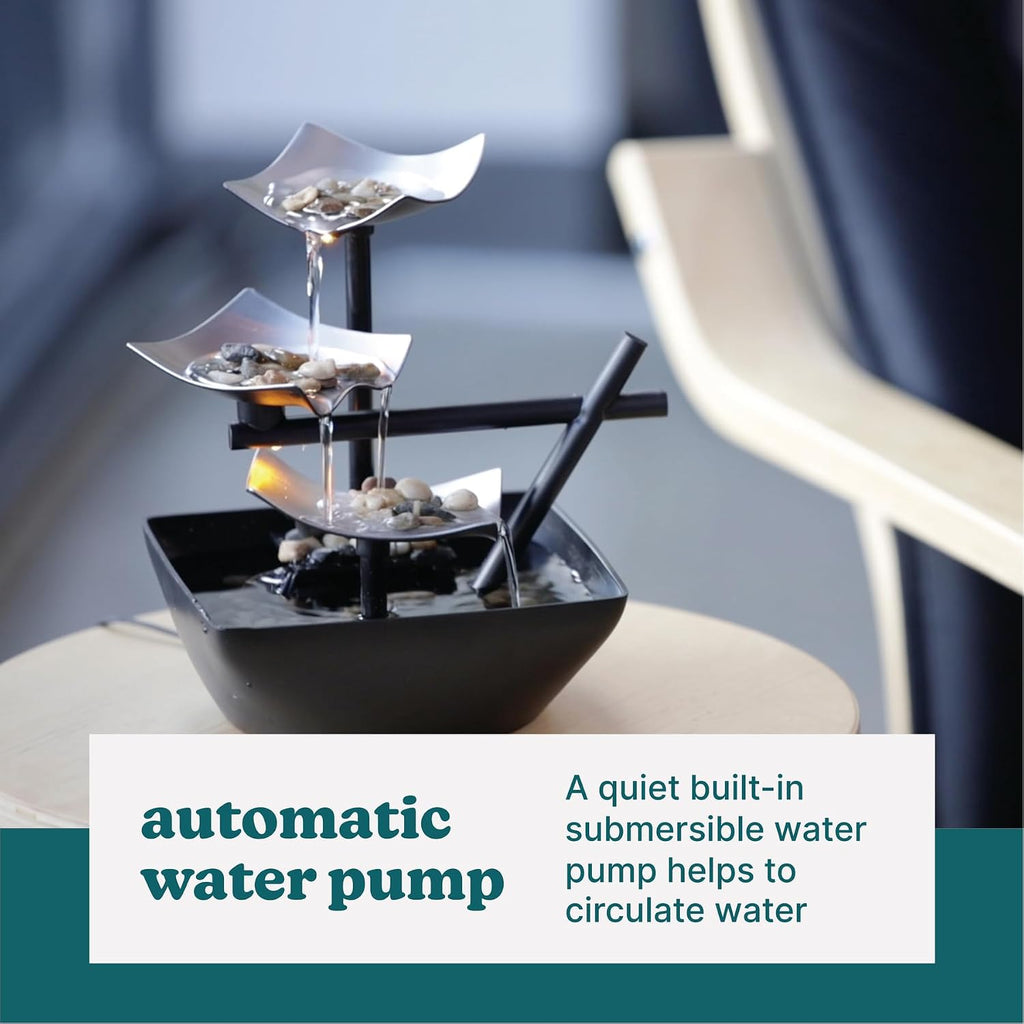 Homedics Tabletop Water Fountain, Home Décor Soothing Sound Machine