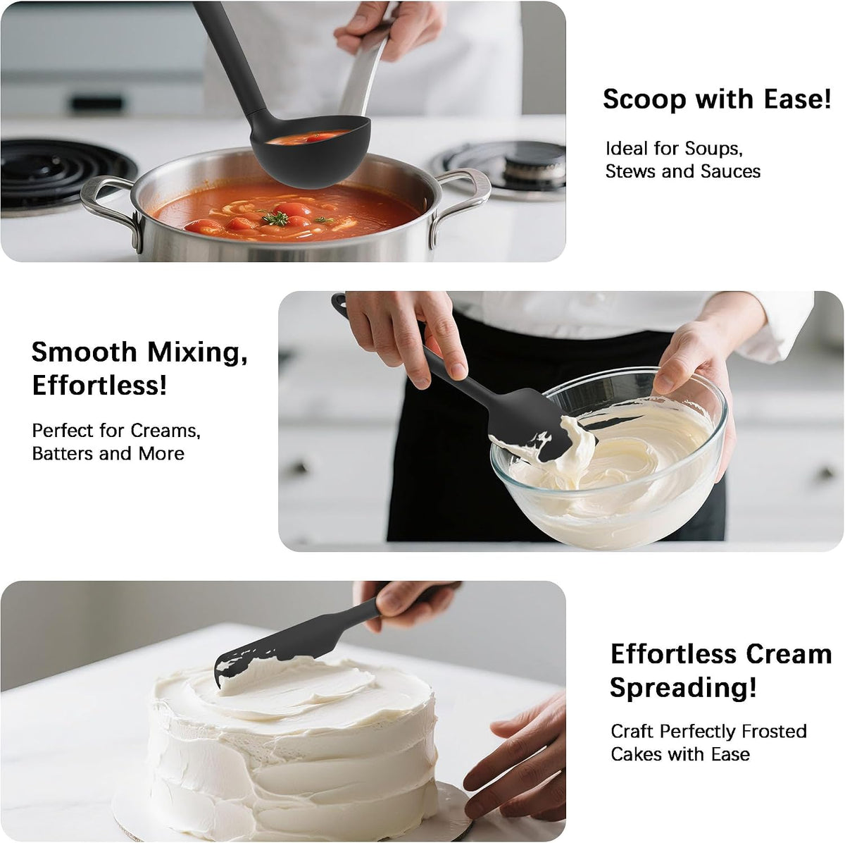 Silicone Kitchen Cooking Utensils Set, Heat Resistant, 14-Piece