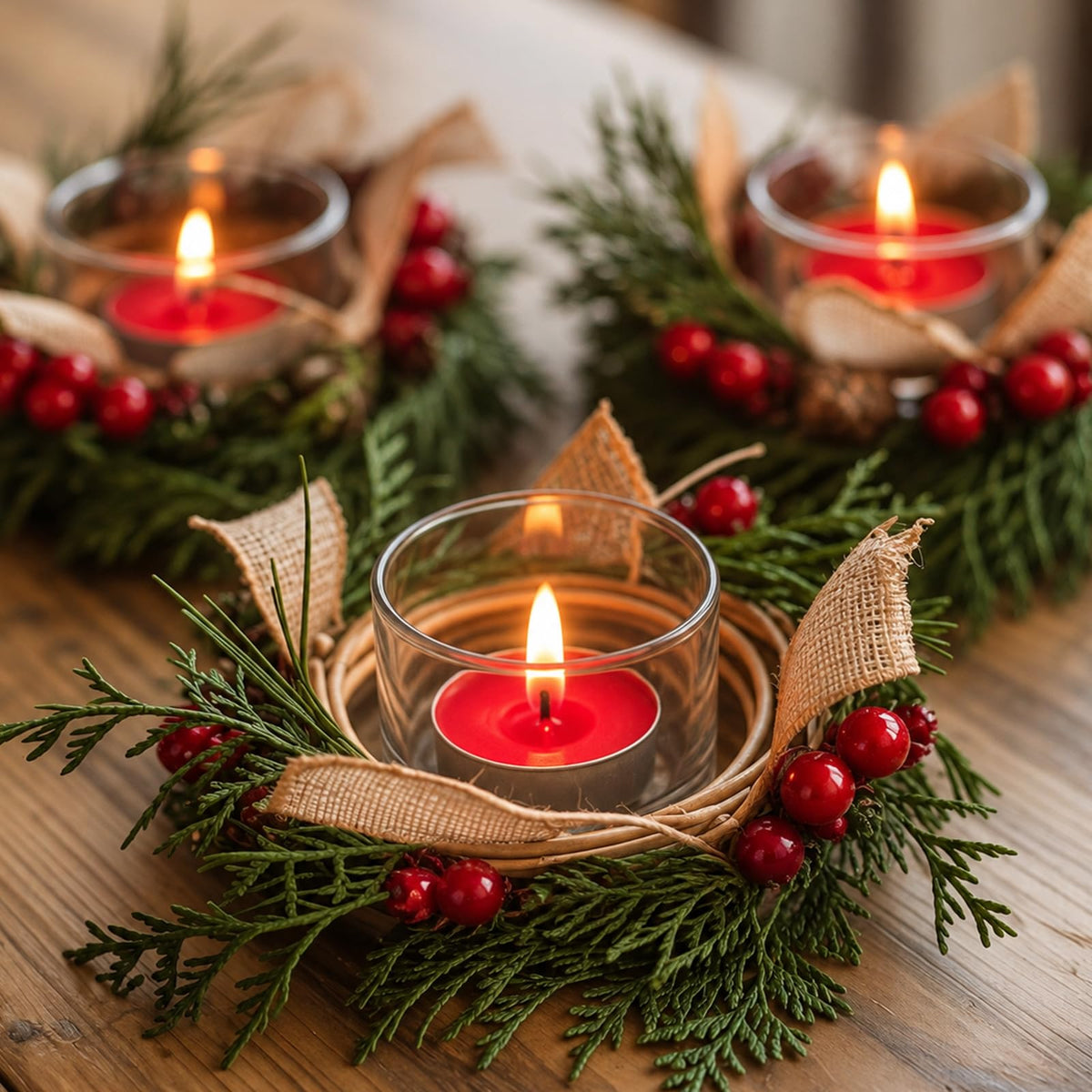 Tea Lights Candles 80 Pack, 4 Hour Palm Wax Tealight Candle Set