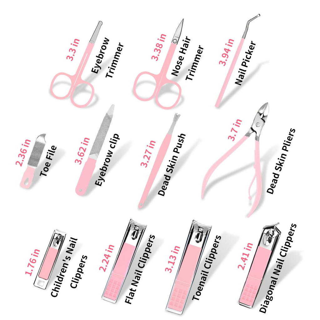 MINKINH Manicure Set Nail Clippers Set Pedicure Kit, 26-Piece Brown