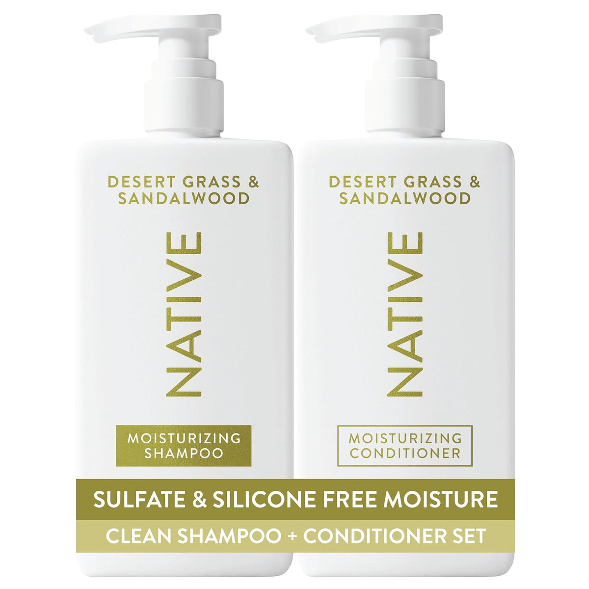 Native Coconut & Vanilla Shampoo and Conditioner Contain Naturally Derived Ingredients | All Hair Types, Color & Treated, Fine to Dry Damaged, Sulfate & Dye Free - 2-Pack