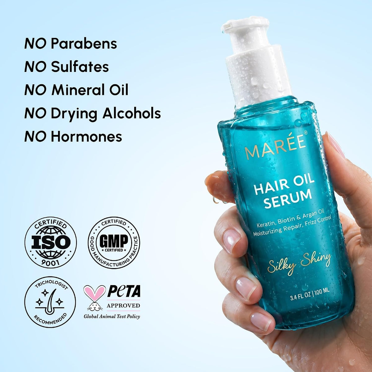 MAREE Hair Oil Serum for Frizzy Hair –Smoothing Oil for Gloss & Styling