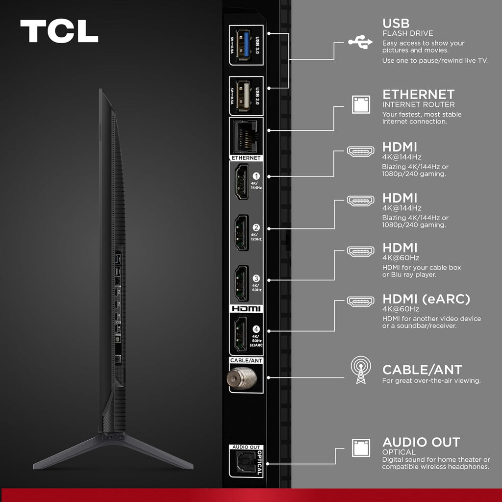 TCL 50 Inch QM6K Series QLED Mini LED 4K HDR Smart Google TV, 50QM6K