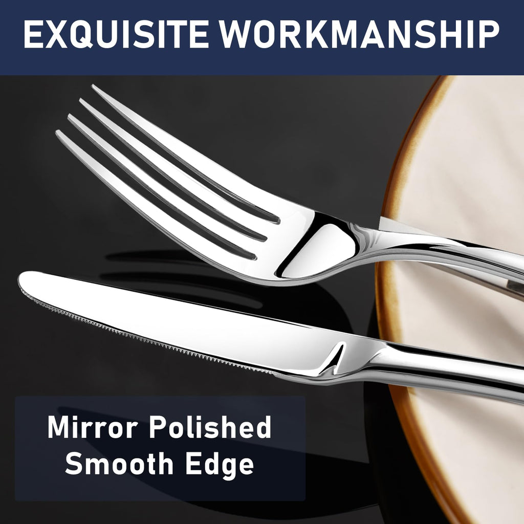 Silverware Set for 8, 40 Piece Stainless Steel Flatware Utensil Cutlery Set