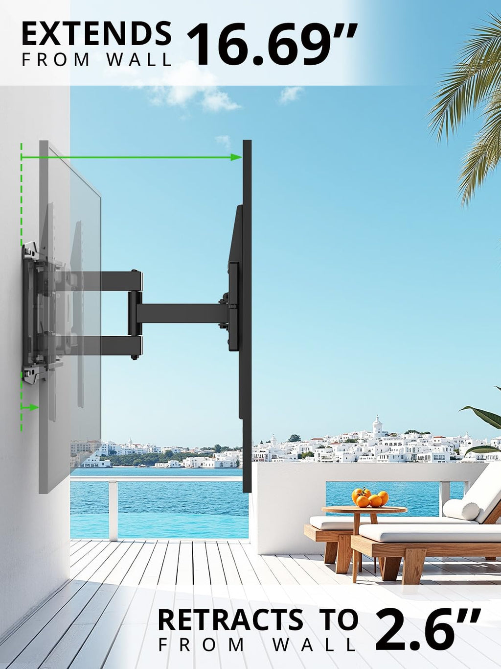 USX MOUNT Full Motion TV Wall Mount for Large TVs 42-97 Inch up to 150 lbs