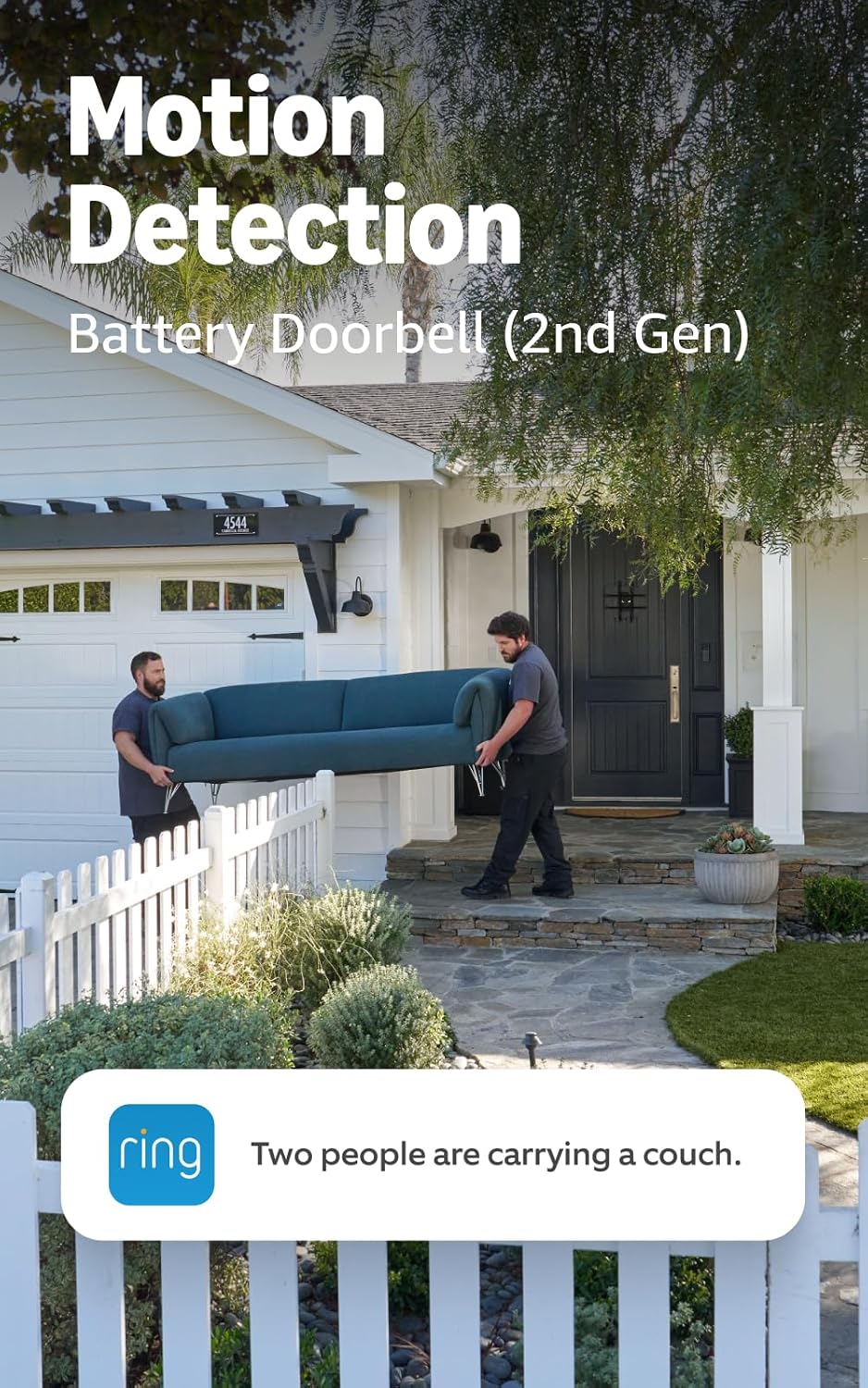 Ring Battery Doorbell 2K (newest model) Retinal 2K with wide-angle video, up to 6x Enhanced Zoom, Two-Way Talk, and Built-In Battery, Matte Mocha
