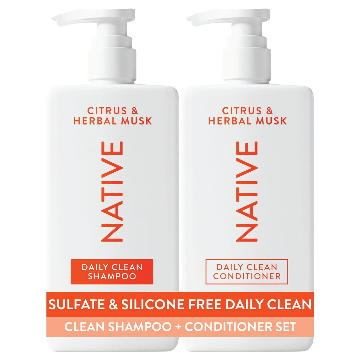 Native Coconut & Vanilla Shampoo and Conditioner Contain Naturally Derived Ingredients | All Hair Types, Color & Treated, Fine to Dry Damaged, Sulfate & Dye Free - 2-Pack