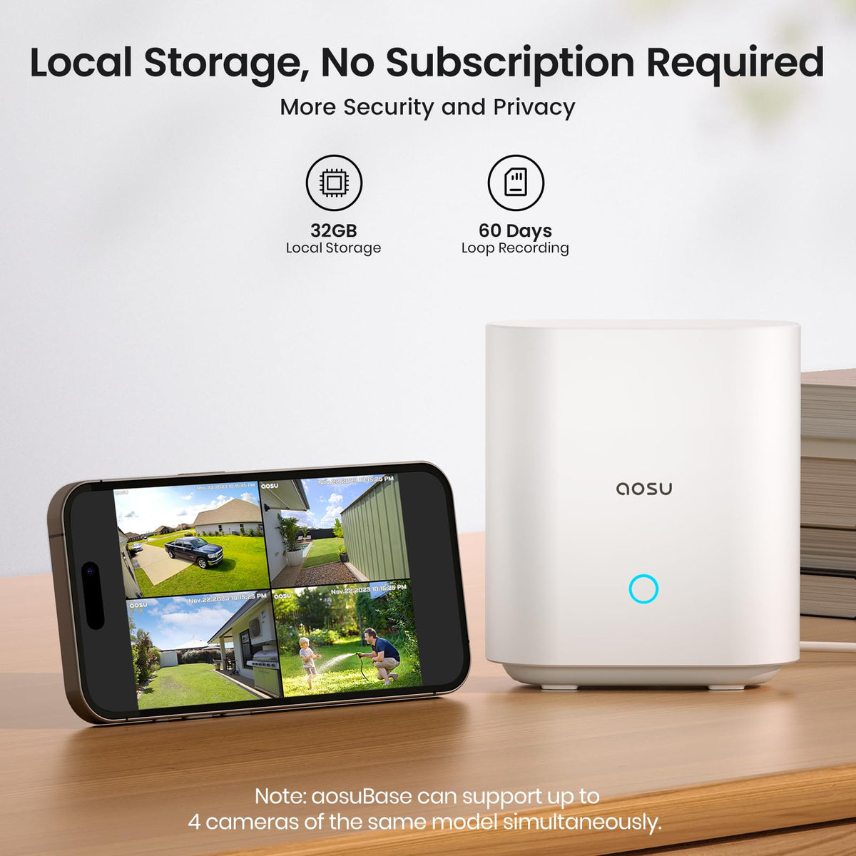 aosu 2K QHD Battery Security Cameras Wireless Outdoor System, 2-Cam-Kit