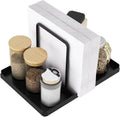 Napkin Holder for Table with Salt and Pepper Shakers Caddy, Black