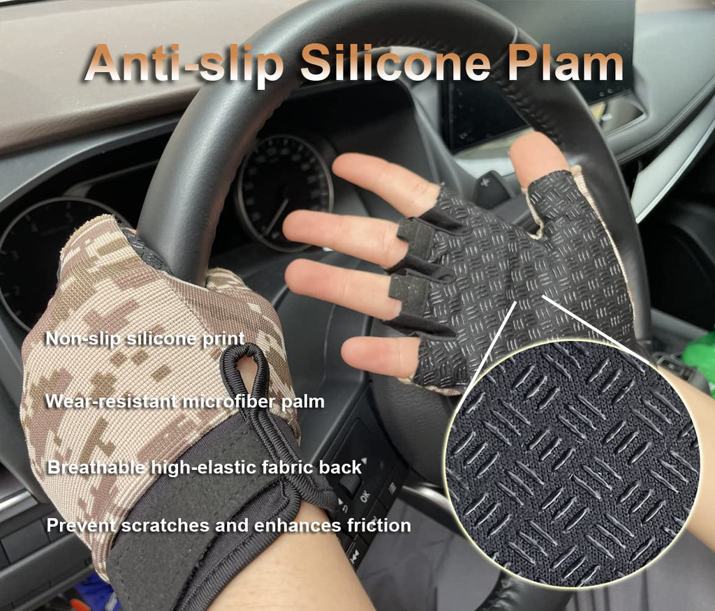 SUJAYU Fingerless Gloves - Tactical & Biking Gloves for Men & Women, Ideal for Airsoft, Fishing & Training