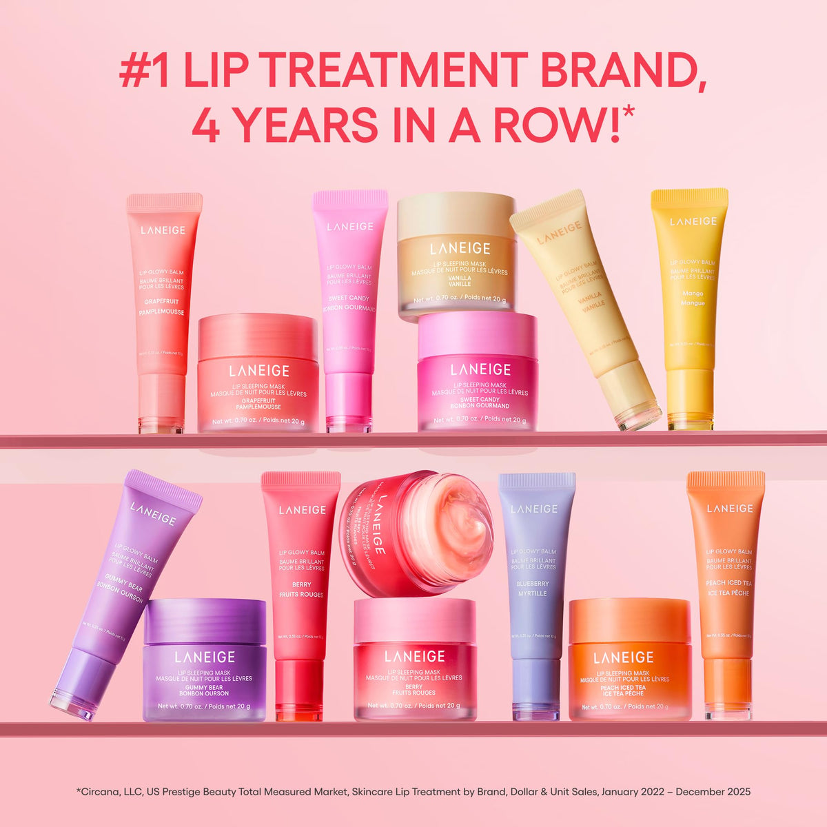 LANEIGE Lip Glowy Balm | Sheer Tinted Lip Treatment Balm Tube