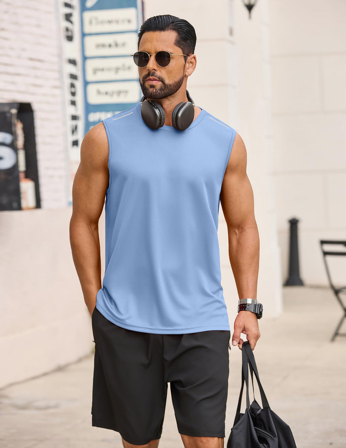 COOFANDY Men's Sleeveless Shirt Quick Dry Workout Tank Top Gym Muscle T Shirts Sport Athletic Tanks Moisture Wicking