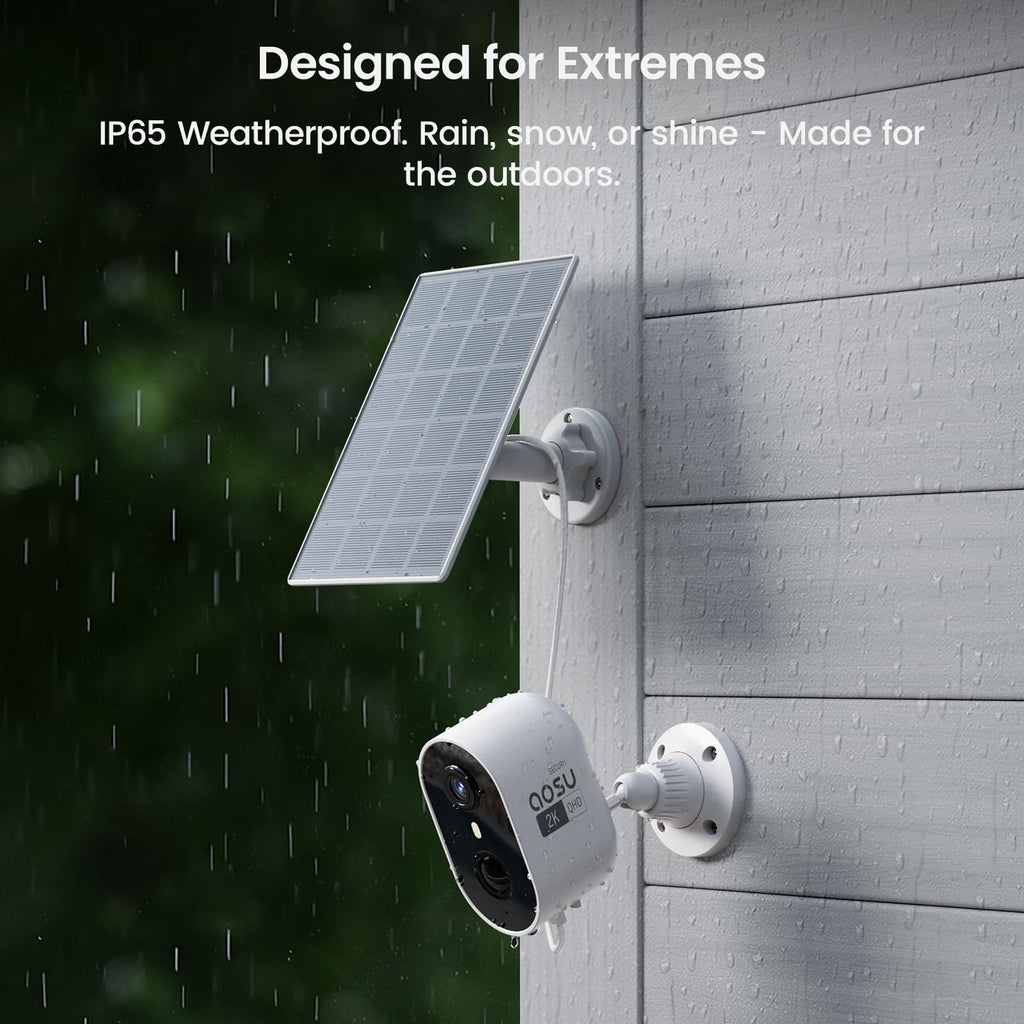 aosu 2K Solar Security Cameras Wireless Outdoor System, 6-Cam-Kit