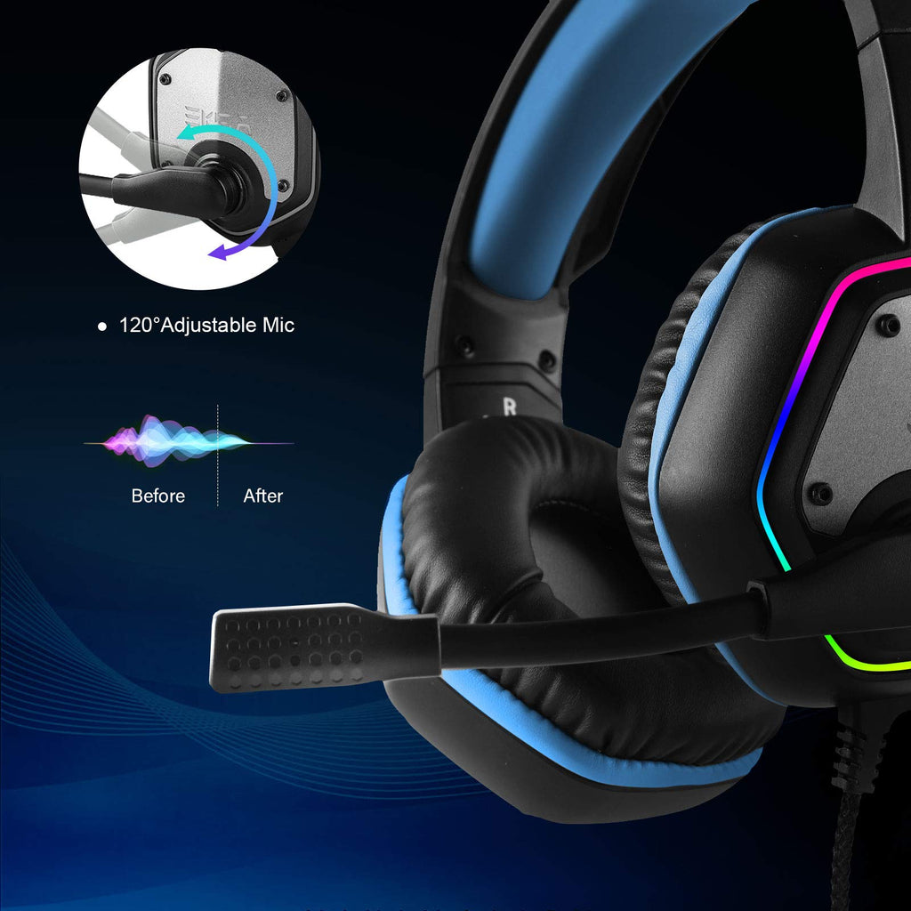 EKSA E1000 USB PC Gaming Headset with Mic, 7.1 Surround Sound