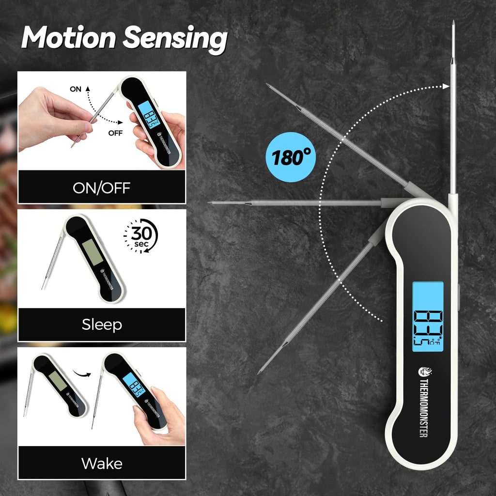 0.5 Sec Instant Read Meat Thermometer Digital for Cooking, Red