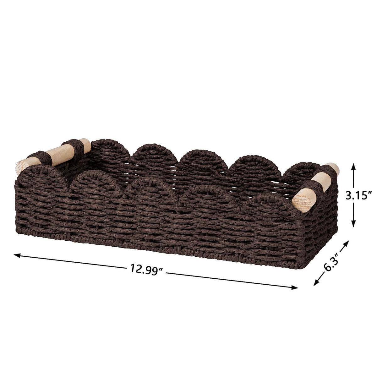 CubesLand Scalloped Toilet Paper Storage Basket W/Handle for Home Decor