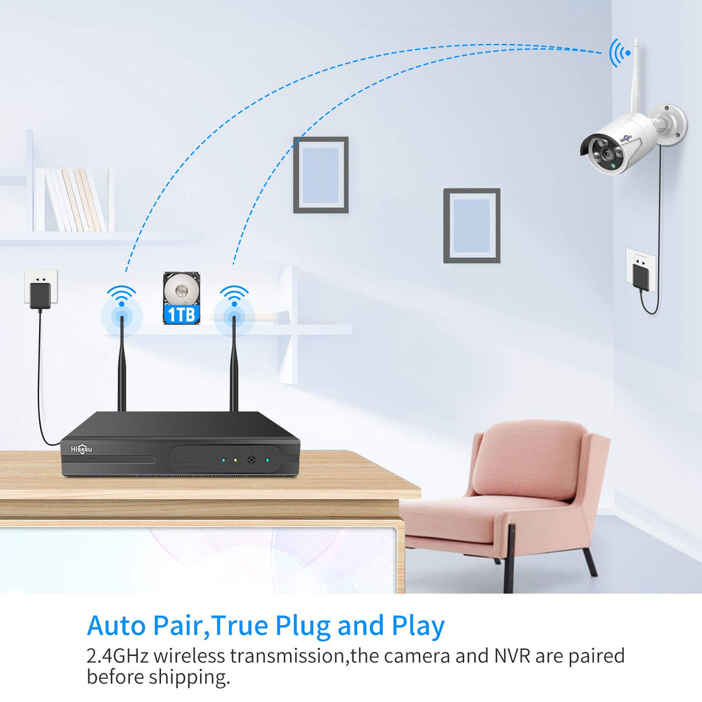 Hiseeu 5MP Home Security Camera System Outdoor, 2.4G/5G Wireless WiFi Pro