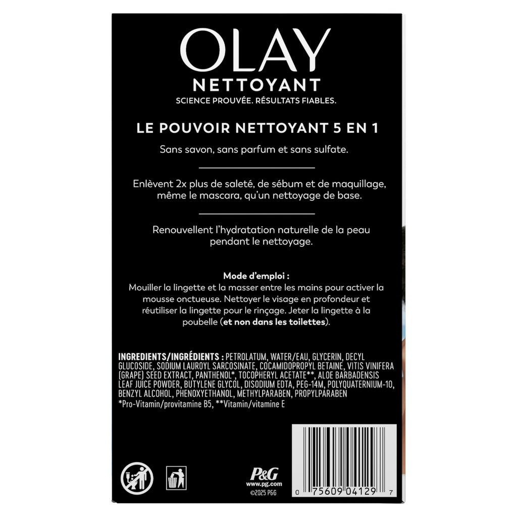 Olay Makeup Remover Wipes, Daily Facials Deep Clean Face Cleanser for Normal to Oily Skin, Alcohol & Fragrance Free, Soft Face Wash Towels, Travel Essentials for Women, Convenient Dry Cloths, 66 ct