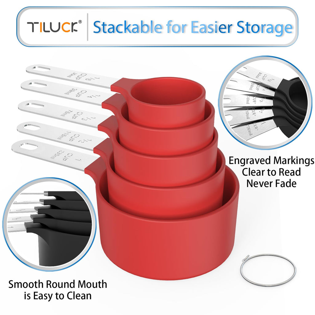 Measuring Cups & Spoons Set, Stackable Cups and Spoons