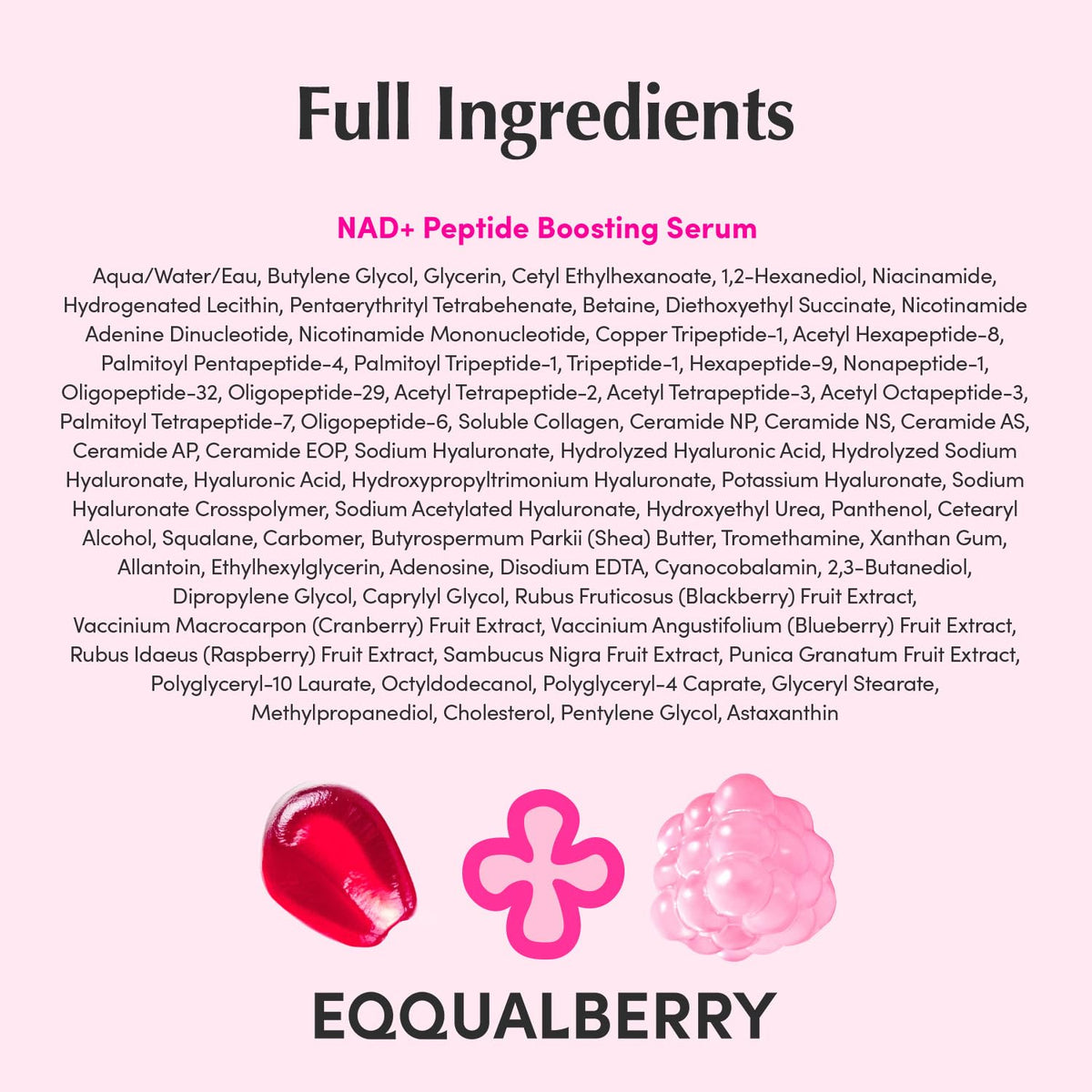 EQQUALBERRY NAD+ Peptide Boosting Facial Serum, 1.01 fl oz