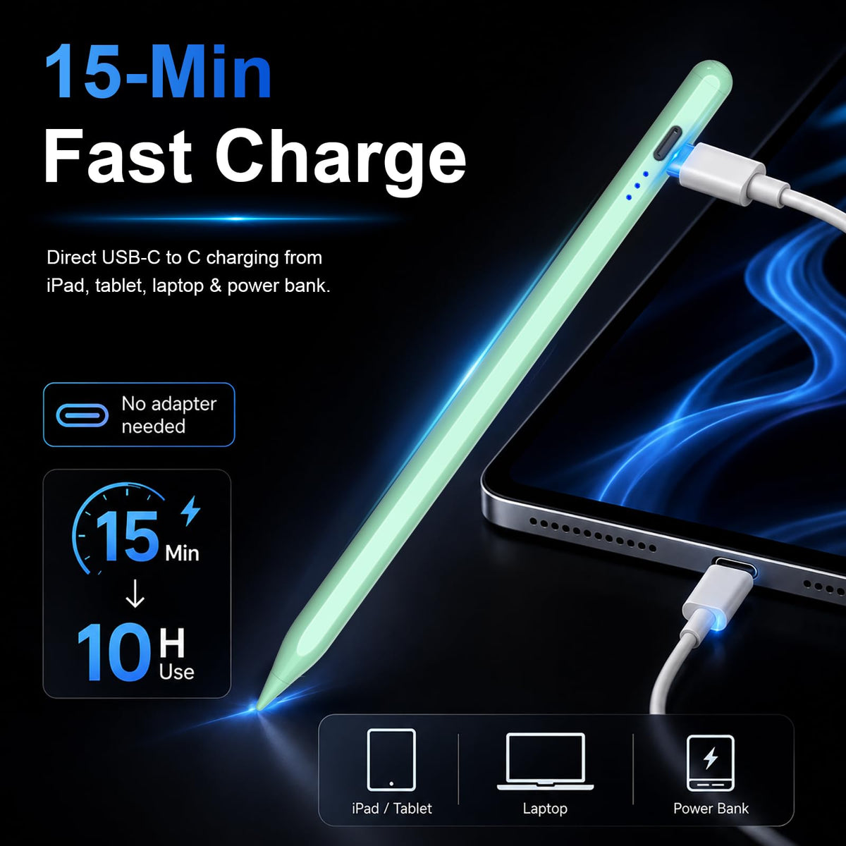 HATOKU Stylus Pen for Apple iPad 2018-2026 Magnetic for Note-Taking Drawing