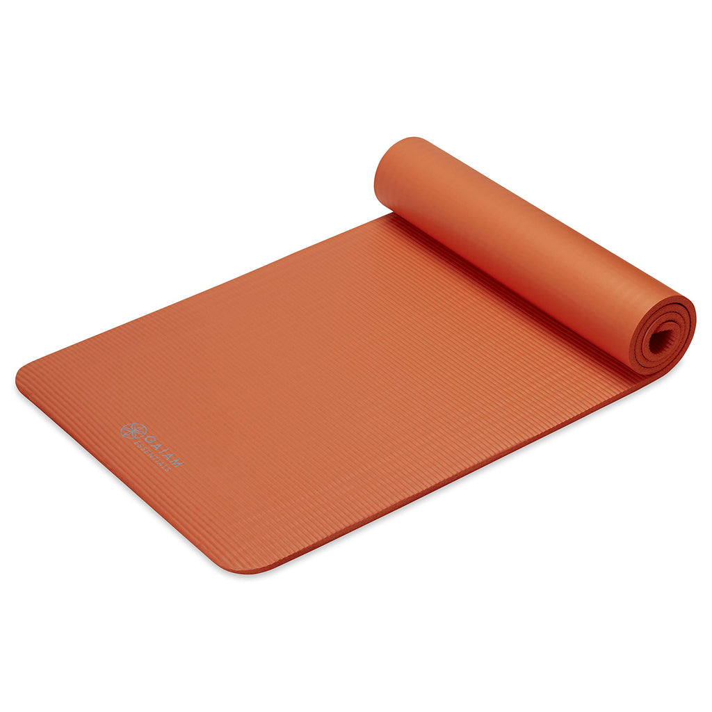 Gaiam Thick Yoga Mat, Exercise & Fitness Mat with Easy-Cinch Carrying Strap