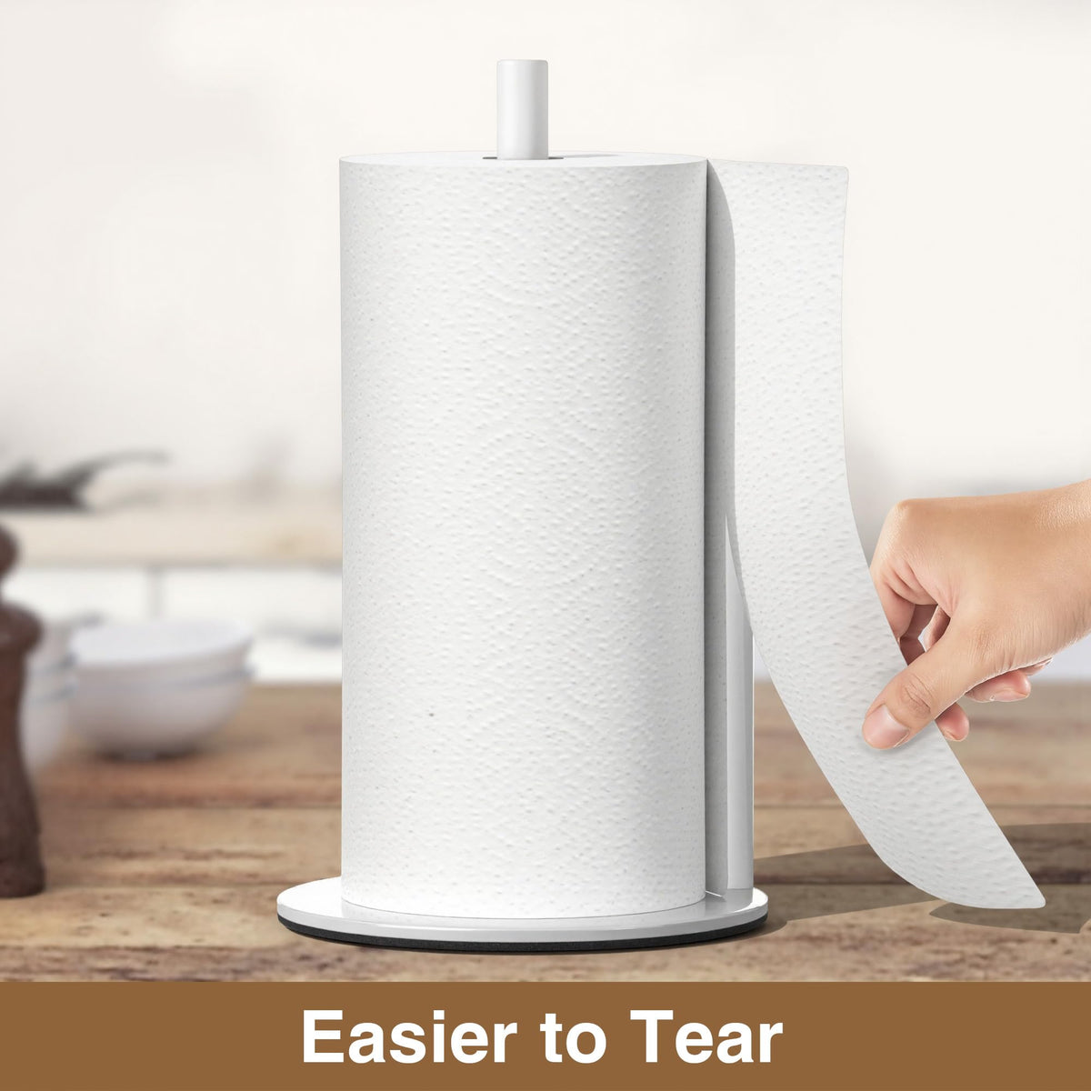 Paper Towel Holder Black Stainless Steel Kitchen Countertop Roll Organizer