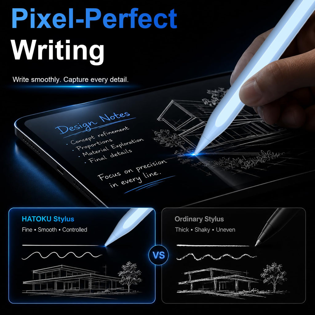 HATOKU Stylus Pen for Apple iPad 2018-2026 Magnetic for Note-Taking Drawing