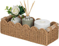 CubesLand Scalloped Toilet Paper Storage Basket W/Handle for Home Decor