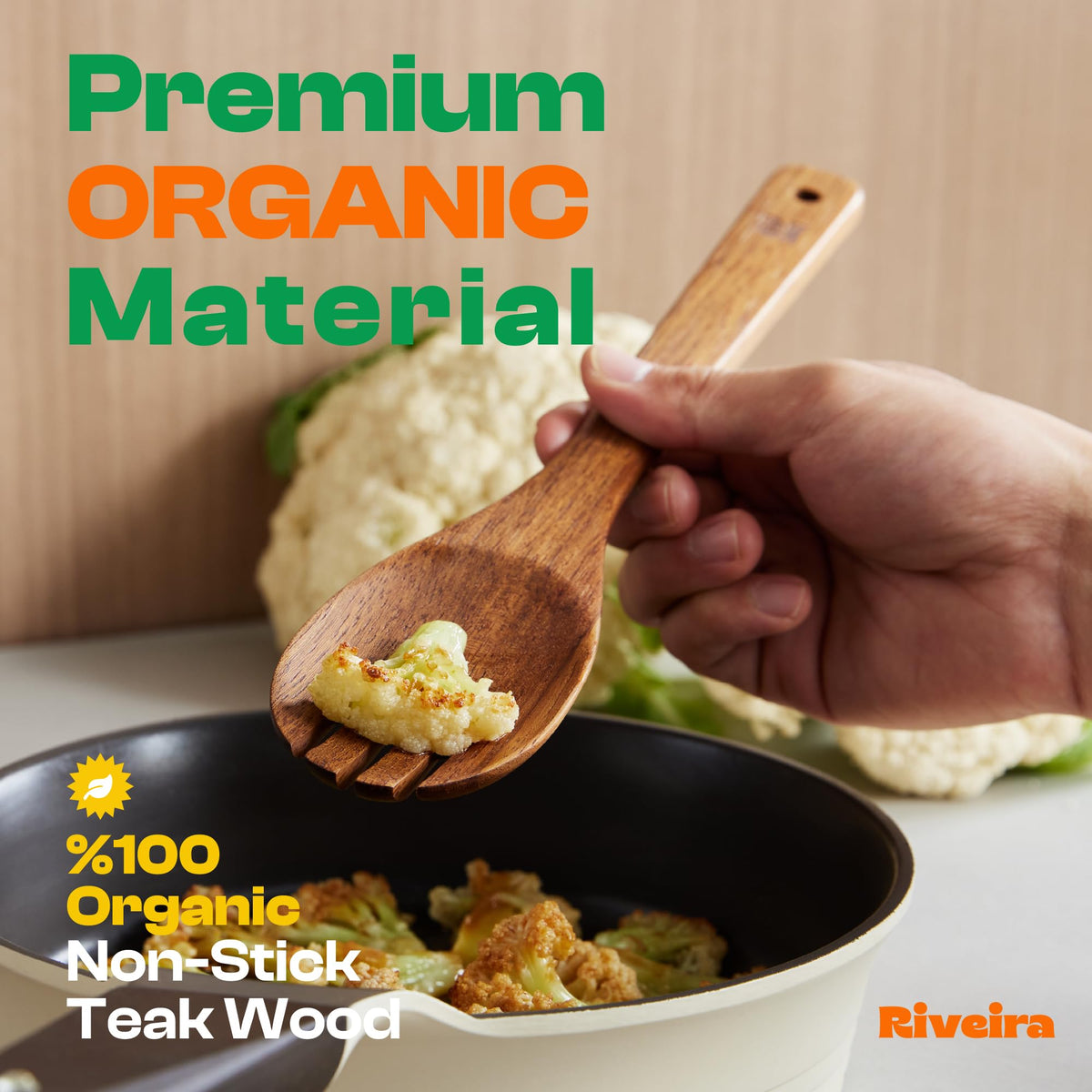 Riveira Dark Bamboo Wooden Spoons for Cooking 6-Piece, Apartment Essentials Wood Spatula Spoon Nonstick Kitchen Utensil Set Premium Quality Housewarming Gifts for Everyday Use