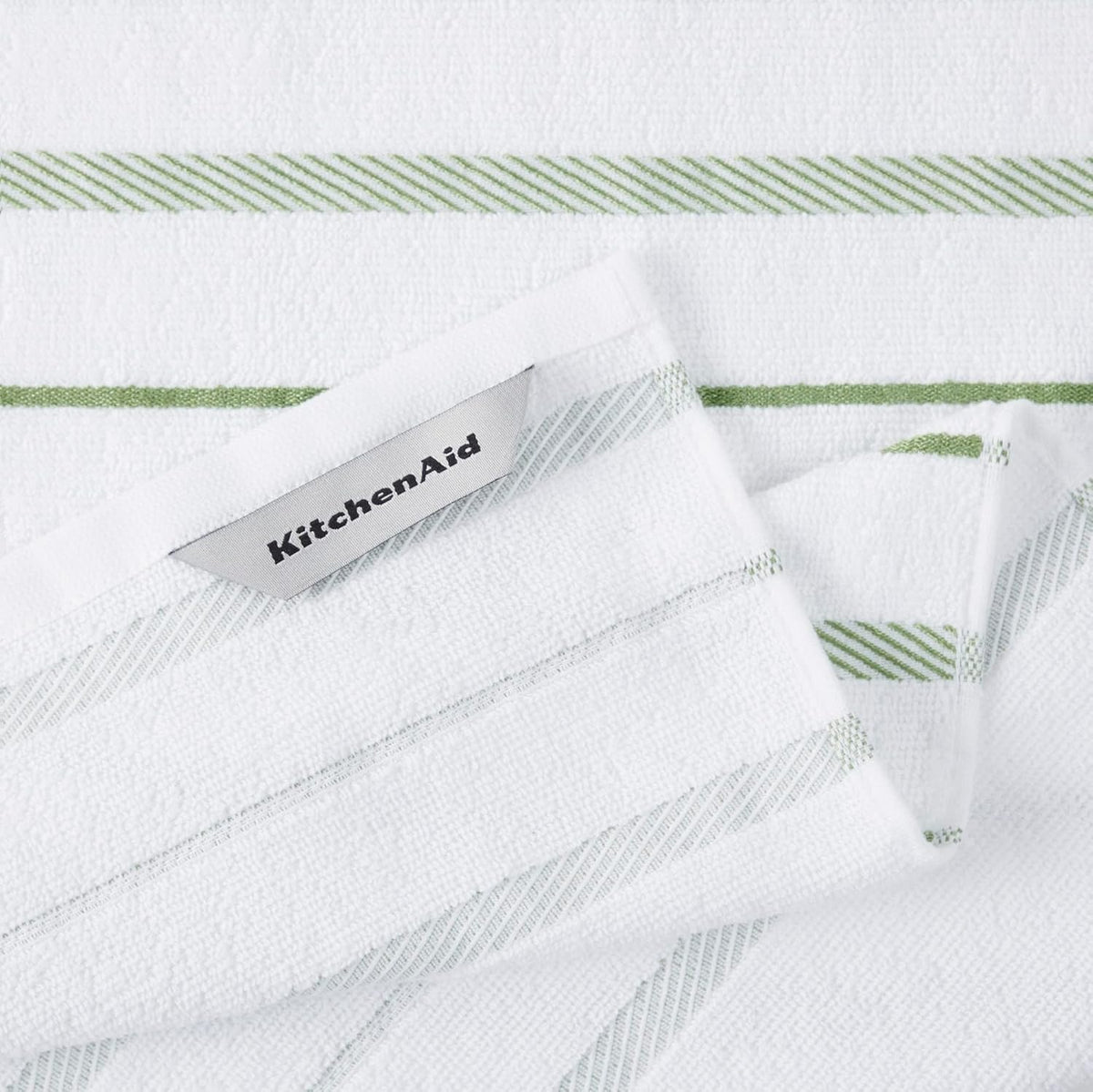 KitchenAid Albany Kitchen Towel 4-Pack Set, Milkshake Tan/White, 16"x26"