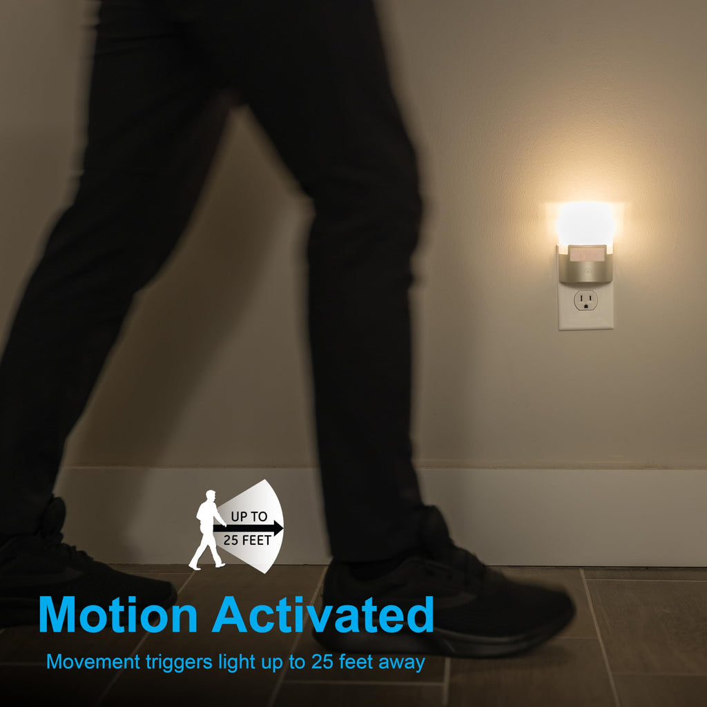GE Plug in Night Light with Motion Sensor, 40 Lumens, 2 Pack