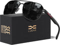 LUENX Aviator Polarized Sunglasses for Men: Square UV400 Driving