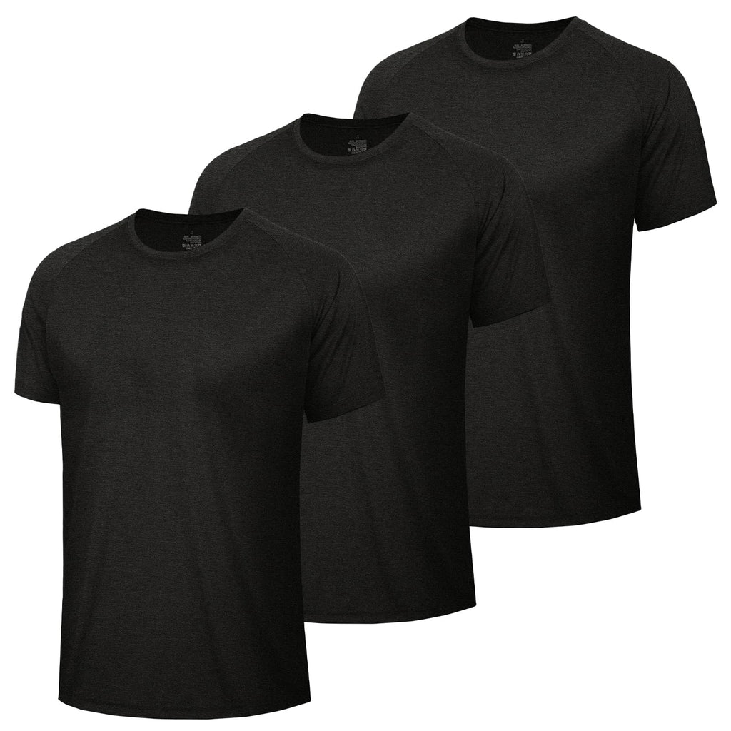 3 Pack Workout Mens Shirts Gym Quick Dry Moisture Wicking T Shirts（S-6XL）