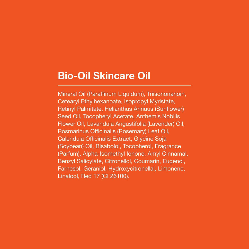 Bio-Oil Skincare Body Oil Serum, Face and Body Moisturizer with Vitamin E & A, for Scars, Stretch Marks, Sensitive Skin, All Skin Types, Dermatologist Recommended, Non-Comedogenic, 6.7 Oz